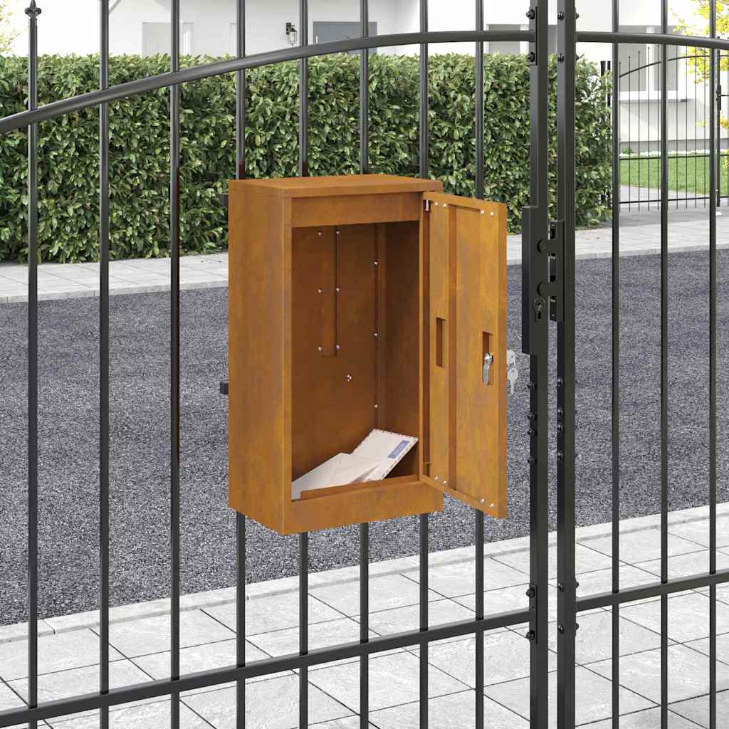 Briefkasten Rostig 30 x 23 x 55 cm Witterungsbeständiger Stahl
