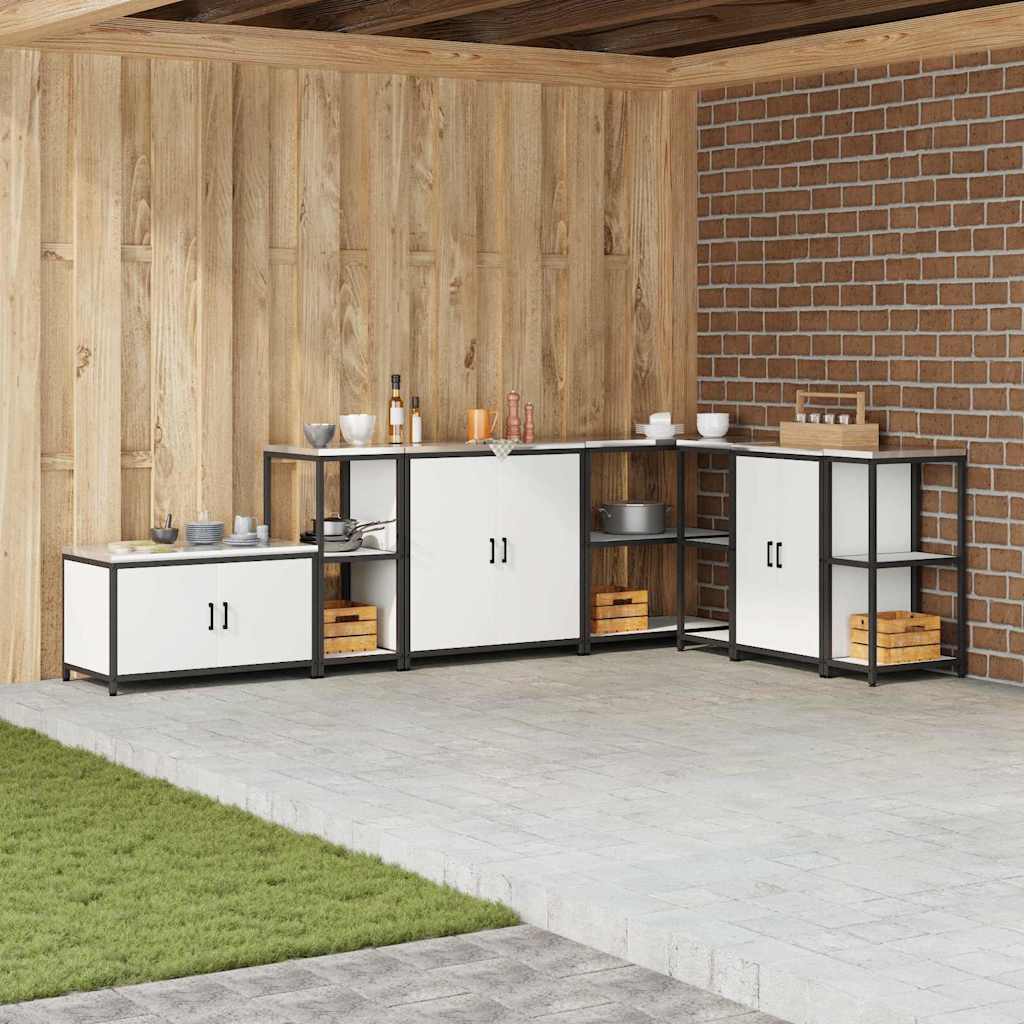 Küchenlageregal mit Regal mit Speicher Weiß Stahl