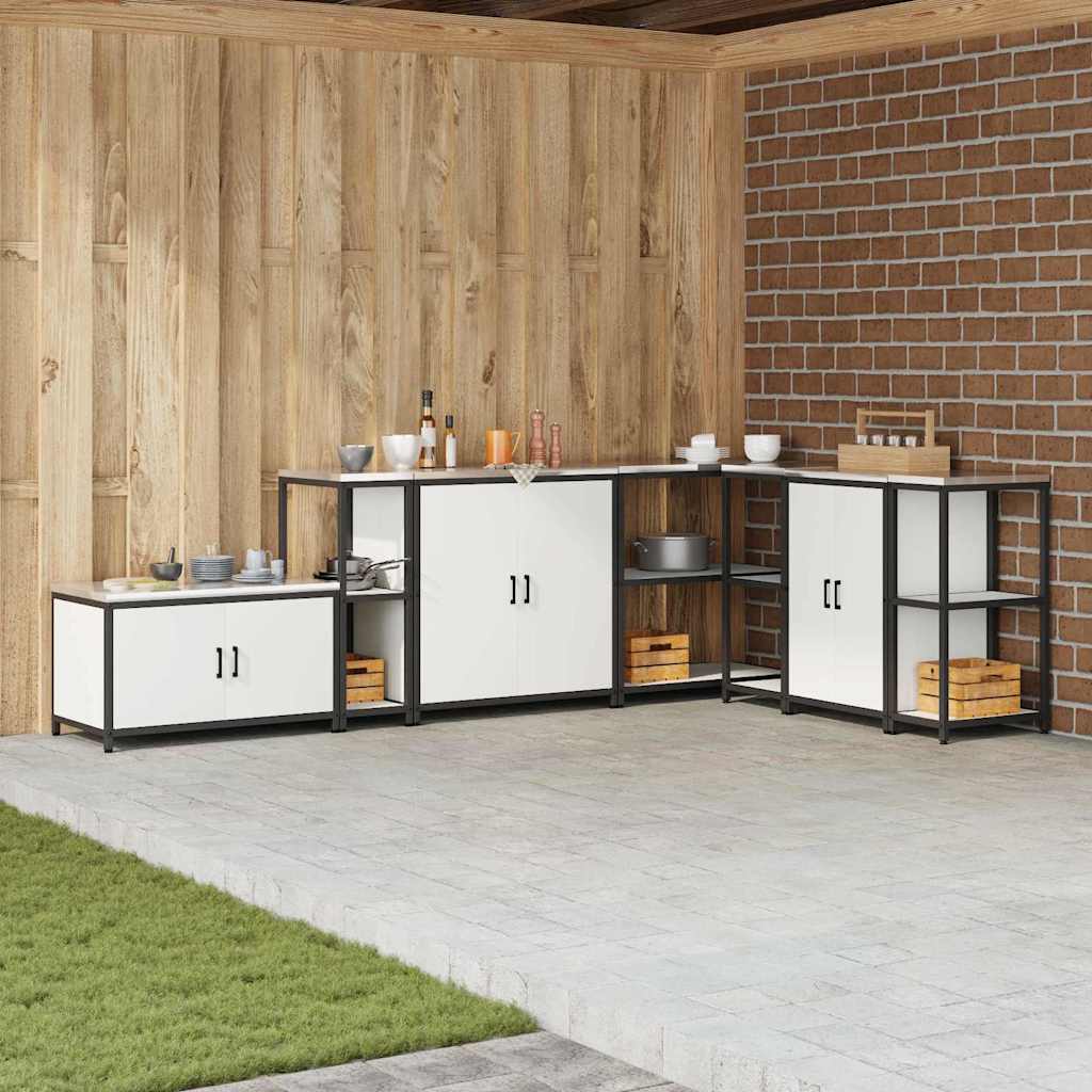 Küchenlageregal mit Regal mit Speicher Weiß Stahl
