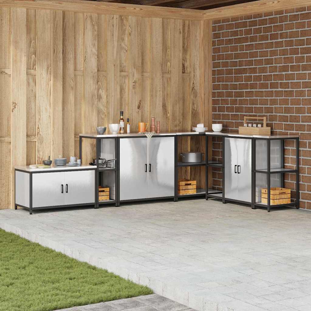 Küchenlageregal mit Regal mit Speicher Silber Edelstahl