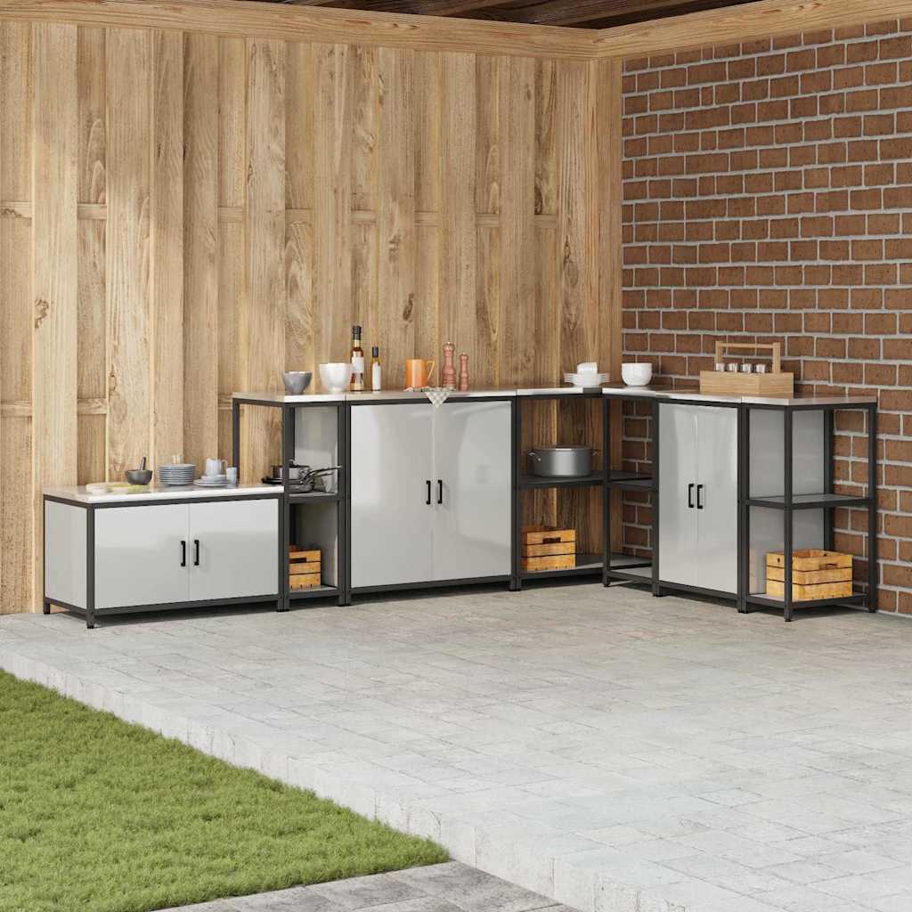 Küchenlageregal mit Regal Silber Galvanisierter Stahl