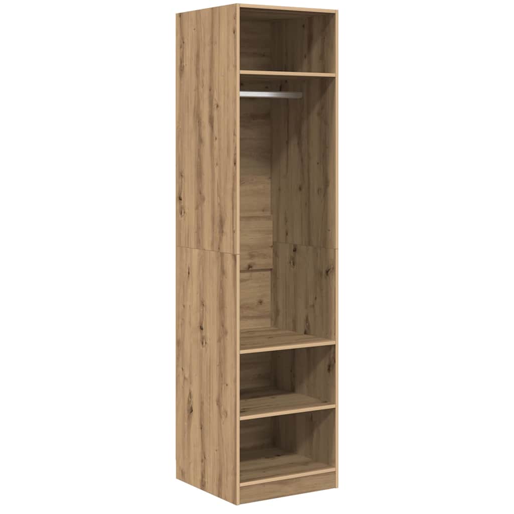 Kleiderschrank mit Regal Eiche handwerklich Holzwerkstoff