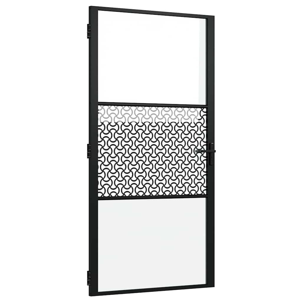 Innentür Schwarz 102.5 x 201.5 cm Gehärtetes Glas, Aluminium