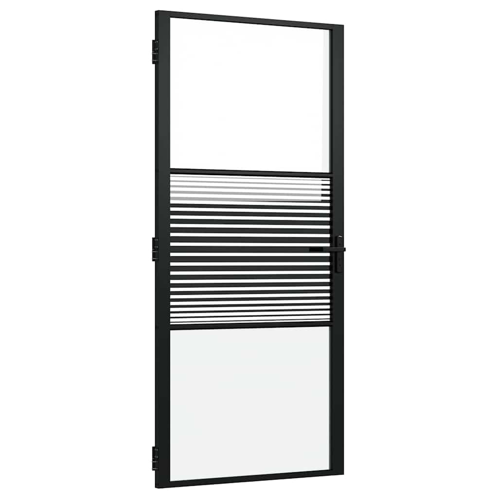 Innentür Schwarz 93 x 201.5 cm Gehärtetes Glas, Aluminium