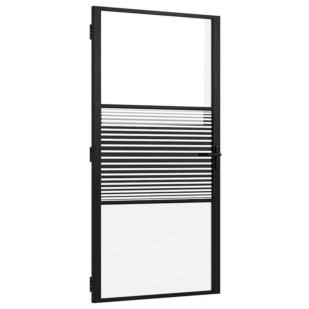 Innentür Schwarz 102.5 x 201.5 cm Gehärtetes Glas, Aluminium