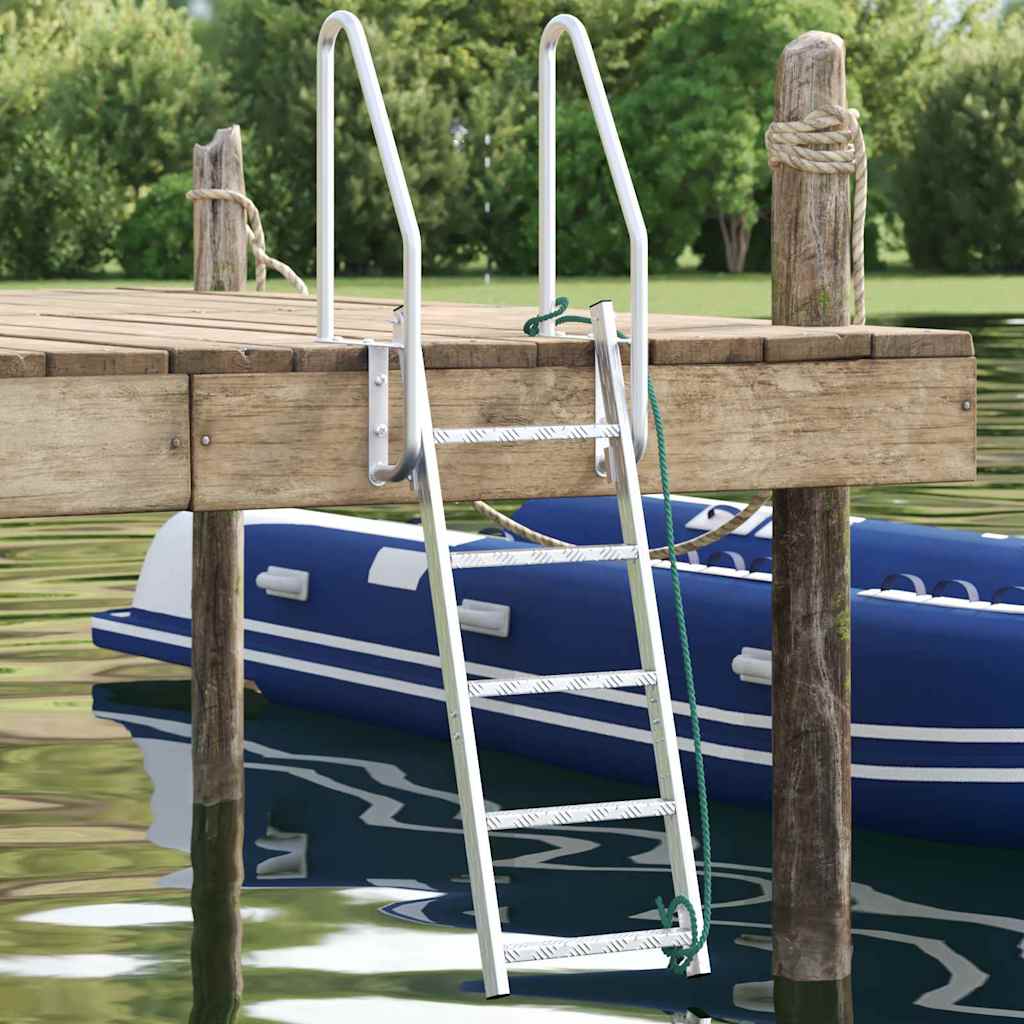 Dock Leiter 5-Stufen Silber 58 x 77 x 191 cm Aluminium