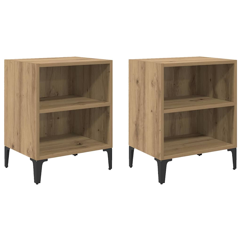 Nachttisch 2 pcs Eiche handwerklich 40 x 30 x 50 cm