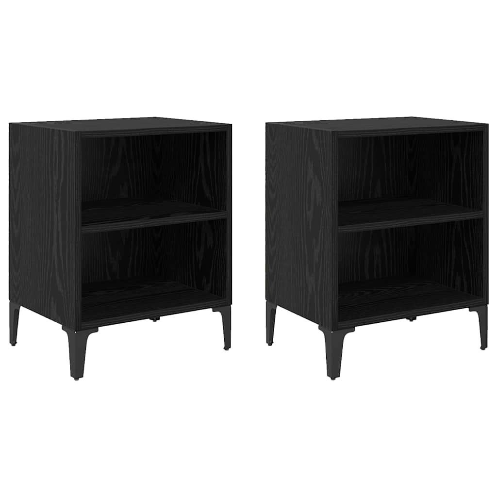 Nachttisch 2 pcs Schwarze Eiche 40 x 30 x 50 cm Holzwerkstoff