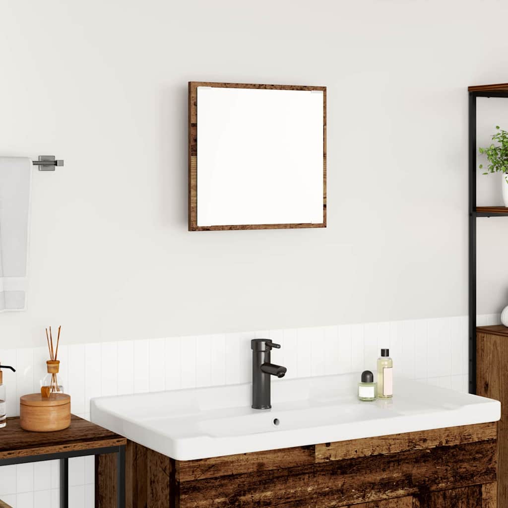 LED Badezimmer Spiegel Altholz 40 x 8.5 x 37 cm Holzwerkstoff