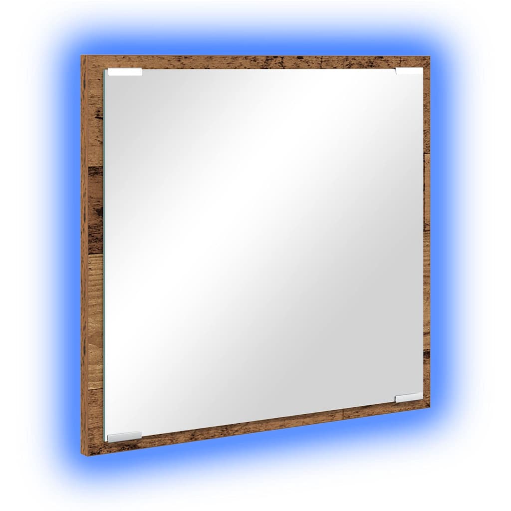 LED Badezimmer Spiegel Altholz 40 x 8.5 x 37 cm Holzwerkstoff