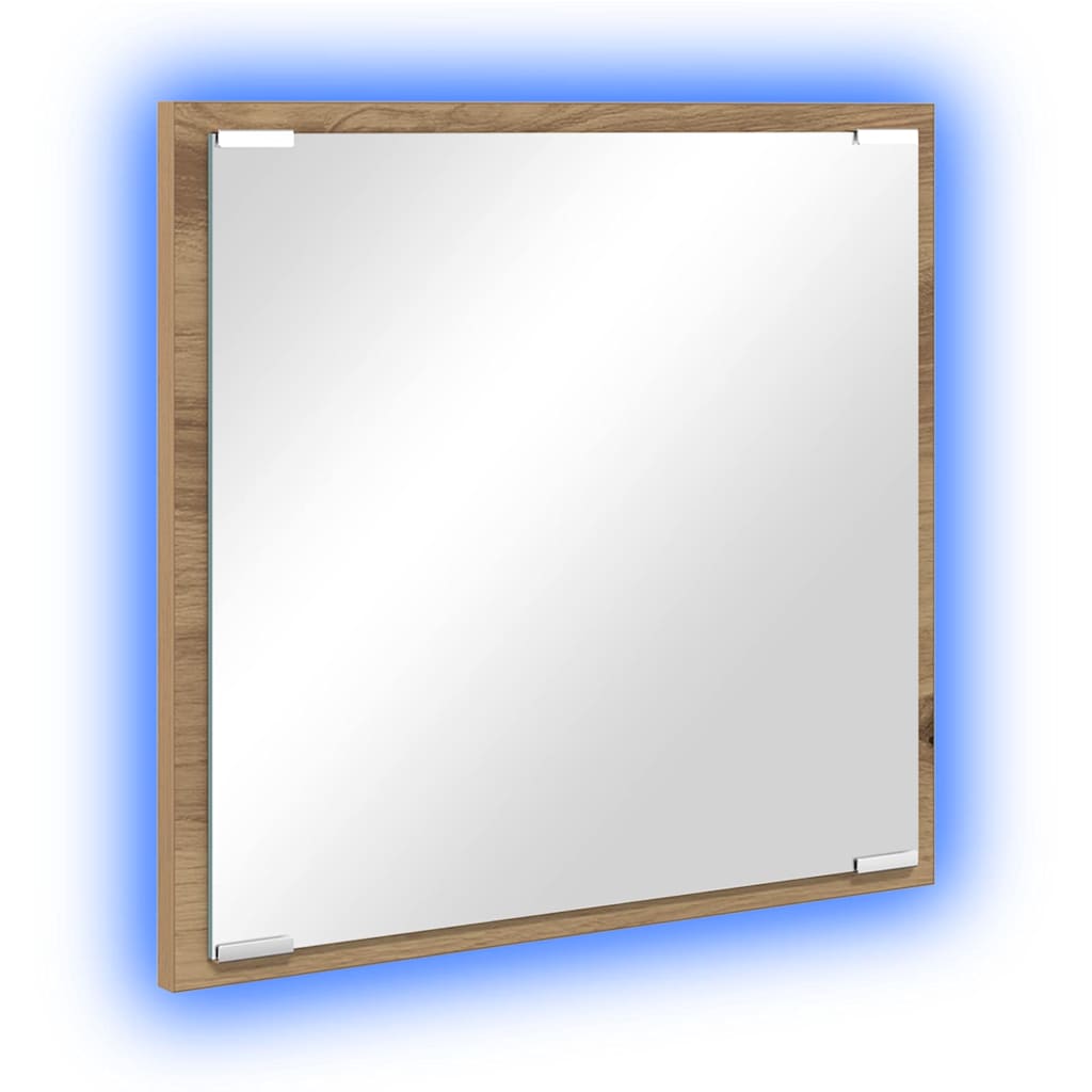 LED Badezimmer Spiegel Eiche handwerklich 40 x 8.5 x 37 cm