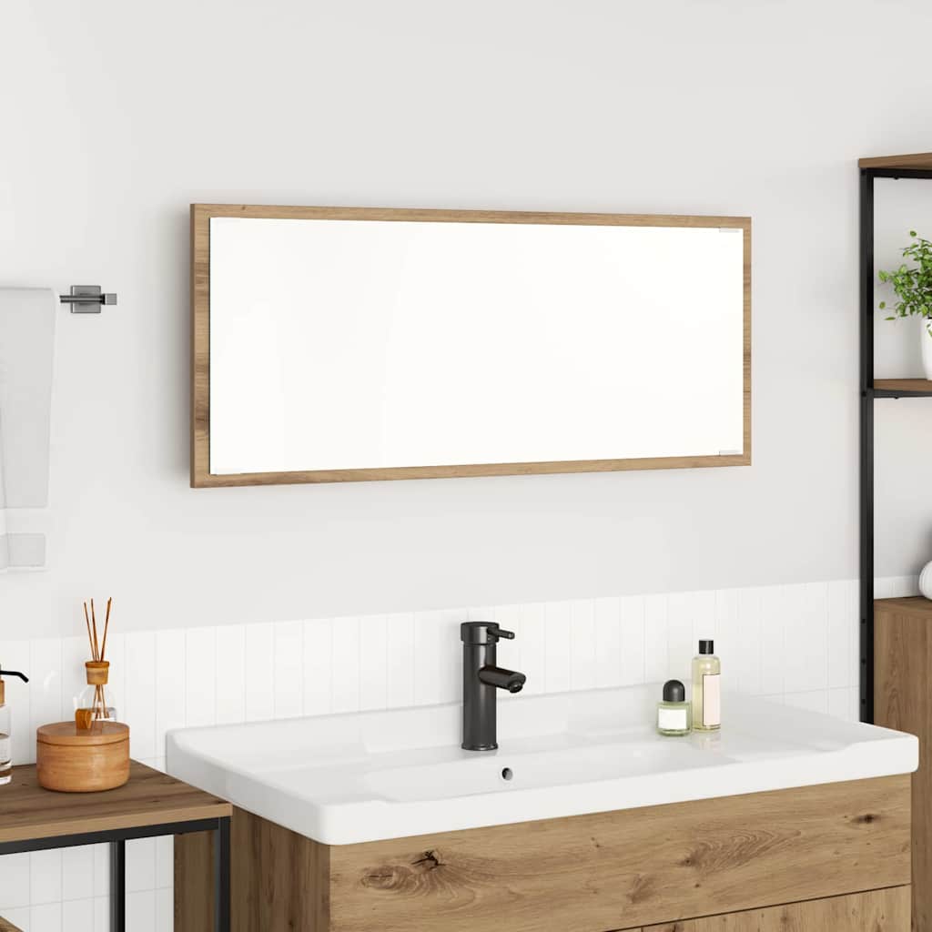 Spiegel Eiche handwerklich 90 x 8.5 x 37 cm Holzwerkstoff