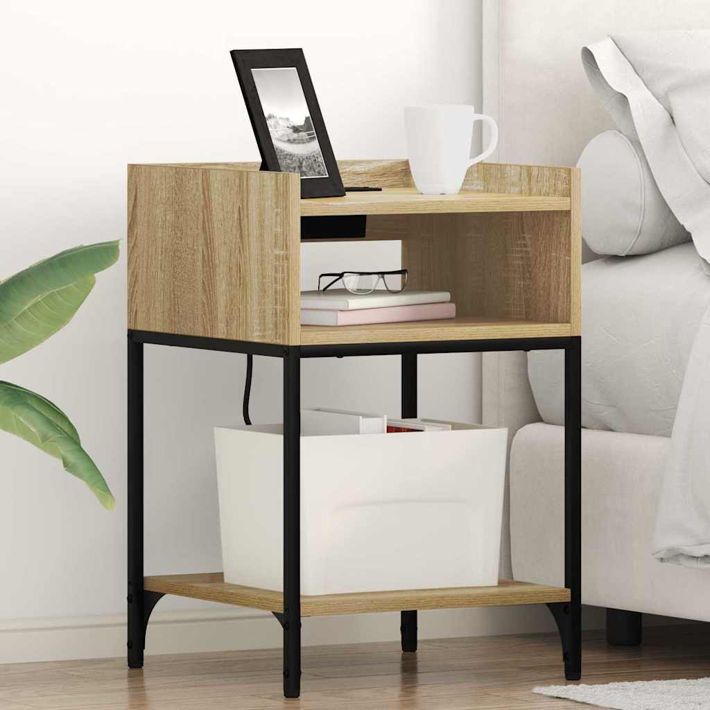 Nachttisch mit Regal Sonoma Eiche 40 x 40 x 61 cm Holzwerkstoff