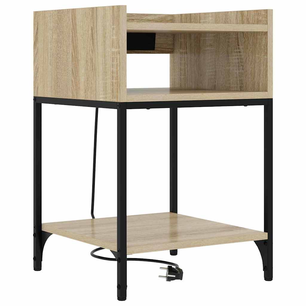 Nachttisch mit Regal Sonoma Eiche 40 x 40 x 61 cm Holzwerkstoff