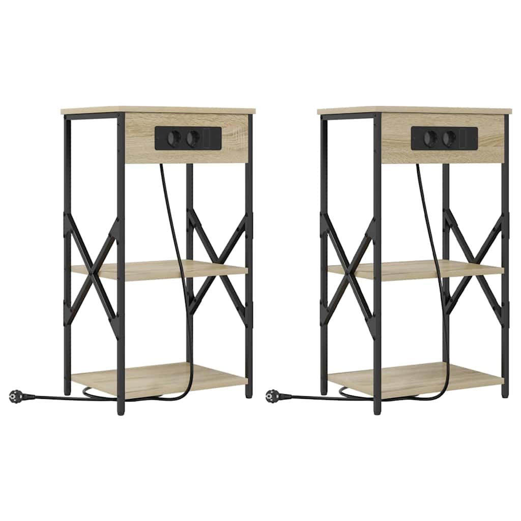 Nachttische 2 pcs Sonoma Eiche 41 x 31 x 76 cm Holzwerkstoff