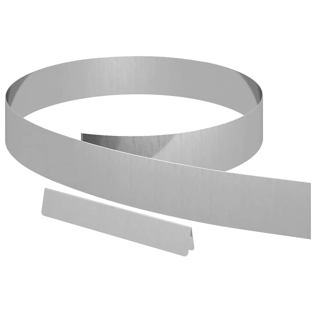 Rasenrand 4 pcs Silber 450 x 10 cm Verzinkter Stahl