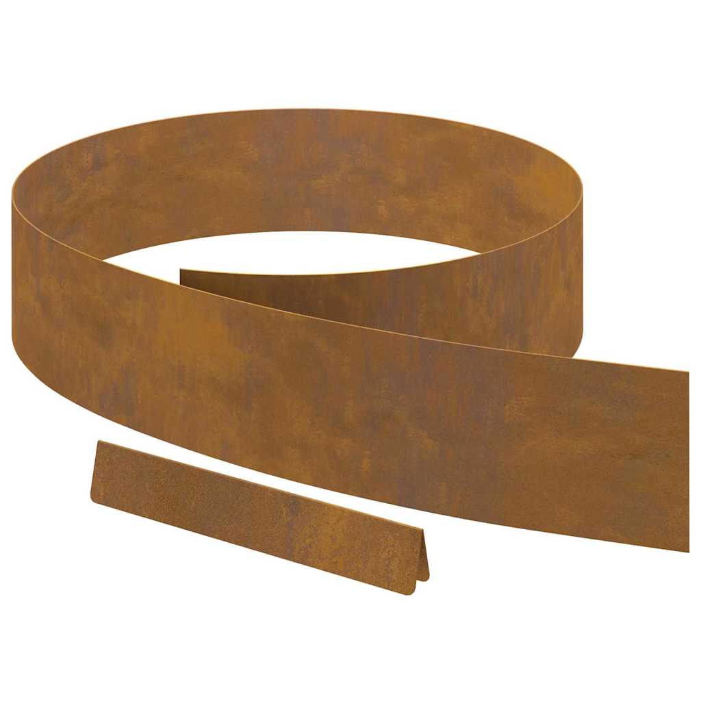 Rasenrand Rostig 450 x 15 cm Witterungsbeständiger Stahl