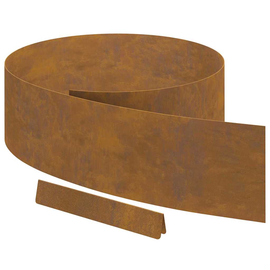 Rasenrand Rostig 450 x 20 cm Witterungsbeständiger Stahl