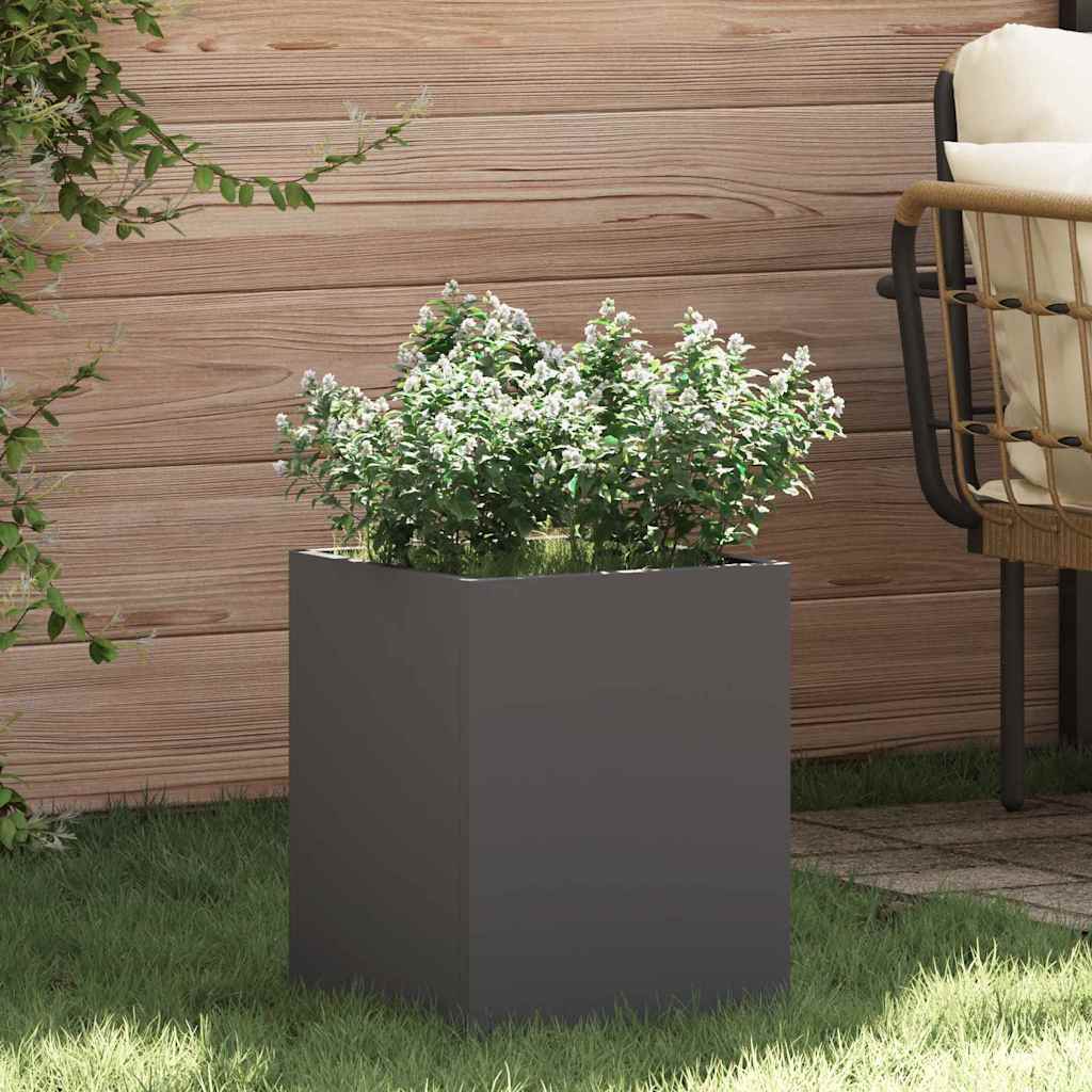 Gartenblumentopf Schwarz 32 x 32 x 40 cm Kaltgewalzter Stahl