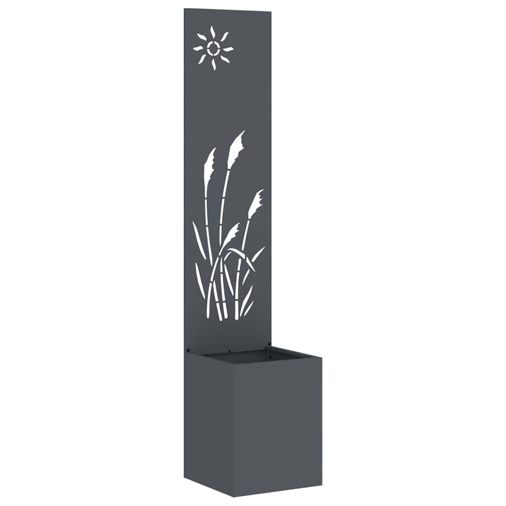 Blumentopf mit dekorativem Paneel Anthrazit 32 x 140 cm