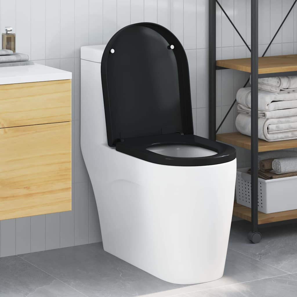 Toilettensitz Schwarz 48 x 36,5 x 4,5 cm Polypropylen