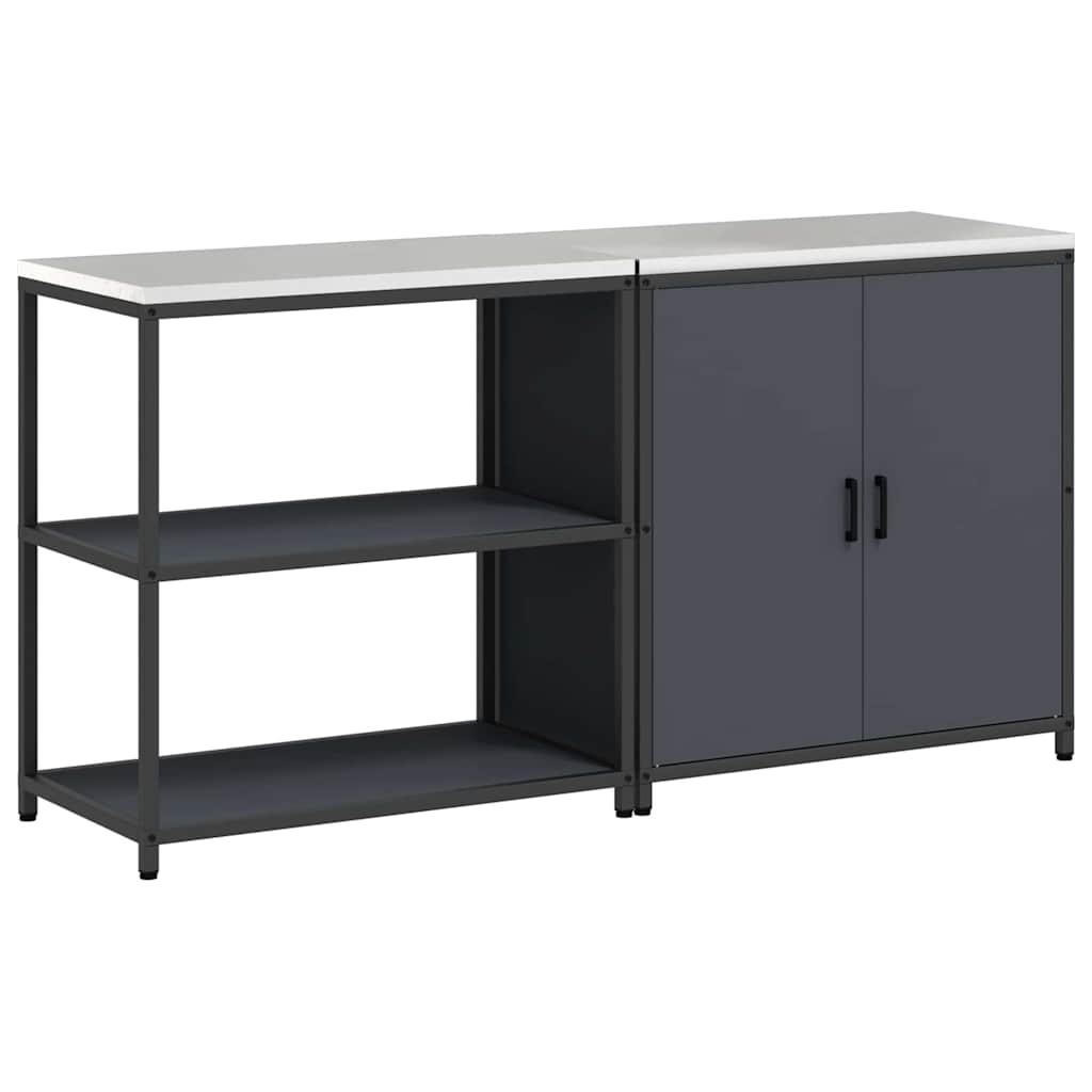 Küchenlager-Set mit Regal 2 pcs Anthrazit 180 x 50 x 92 cm
