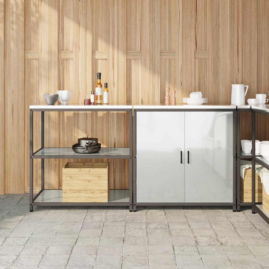 Küchenlager-Set 2 pcs Silber 180 x 50 x 92 cm Verzinkter Stahl