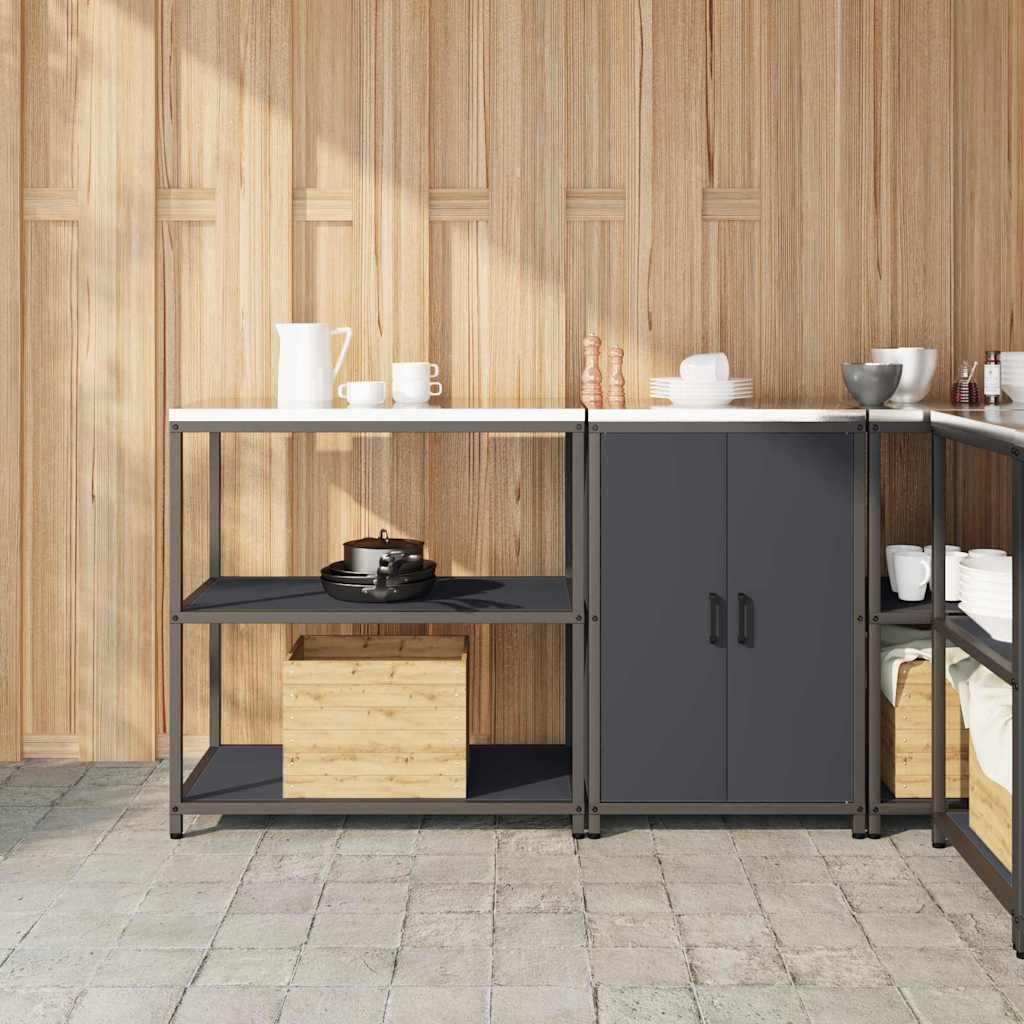 Küchenlager-Set mit Regal 2 pcs Anthrazit 150 x 50 x 92 cm