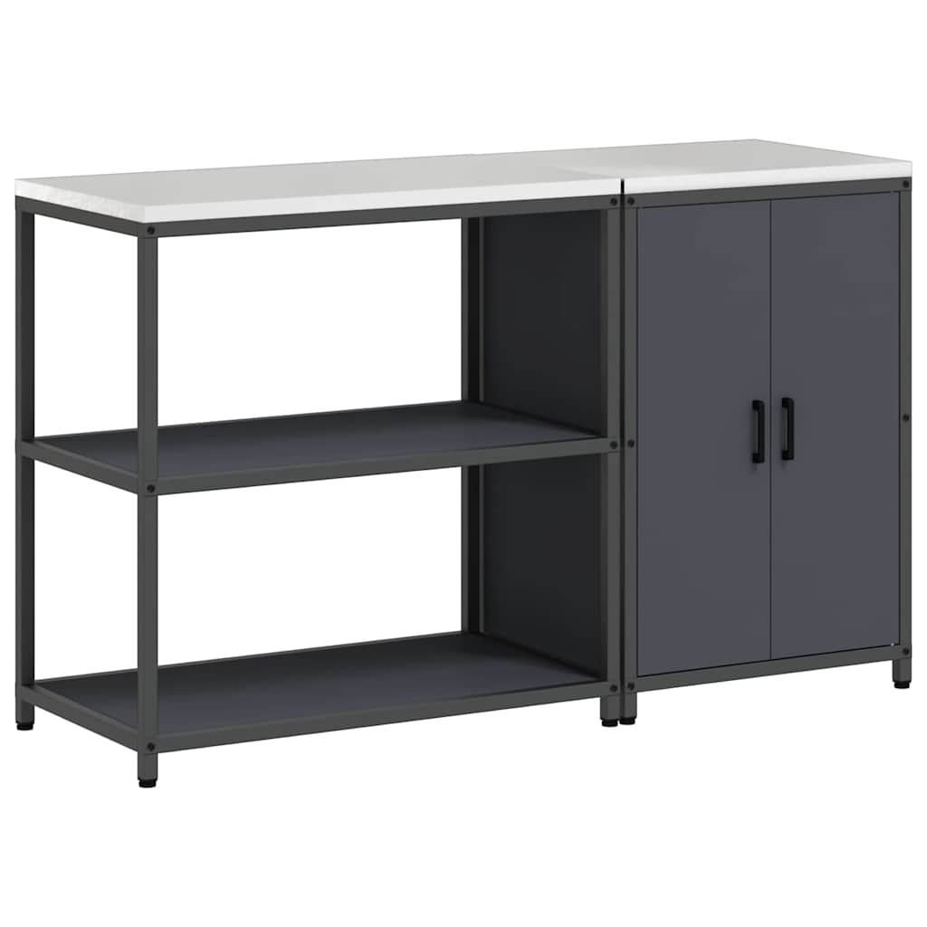 Küchenlager-Set mit Regal 2 pcs Anthrazit 150 x 50 x 92 cm