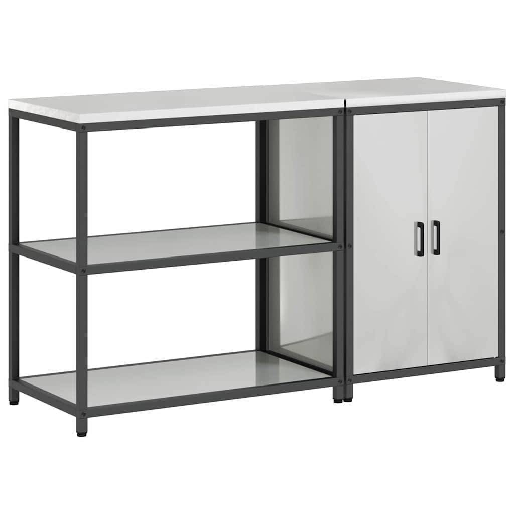 Küchenlager-Set 2 pcs Silber 150 x 50 x 92 cm Verzinkter Stahl
