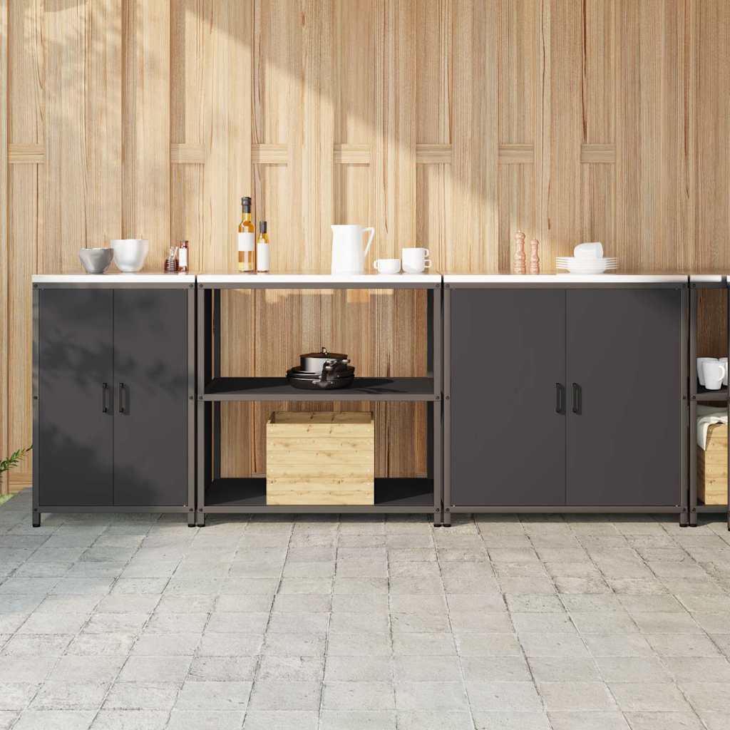 Küchenlager-Set mit Regal Other 3 pcs Schwarz 240 x 50 x 92 cm