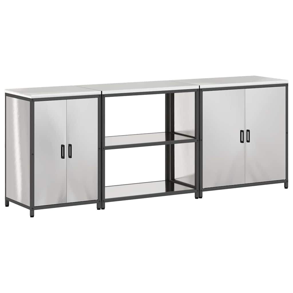 Küchenlager-Set Other 3 pcs Silber 240 x 50 x 92 cm Edelstahl