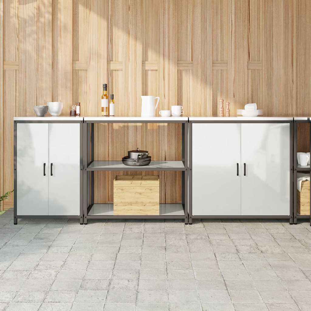 Küchenlager-Set 3 pcs Silber 240 x 50 x 92 cm Verzinkter Stahl