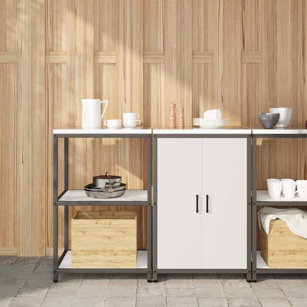 Küchenlager-Set 2 pcs Weiß 120 x 50 x 92 cm Kaltgewalzter Stahl