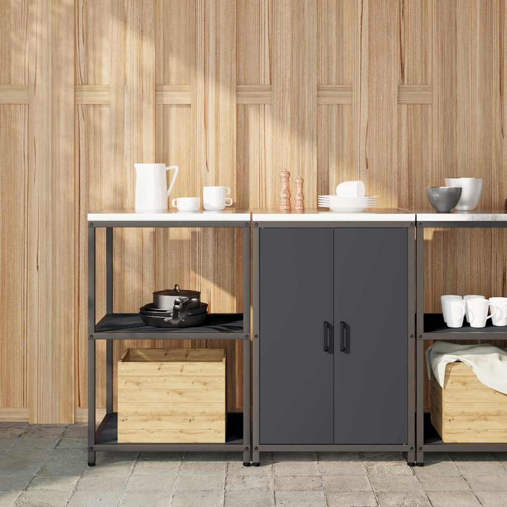 Küchenlager-Set mit Regal 2 pcs Anthrazit 120 x 50 x 92 cm
