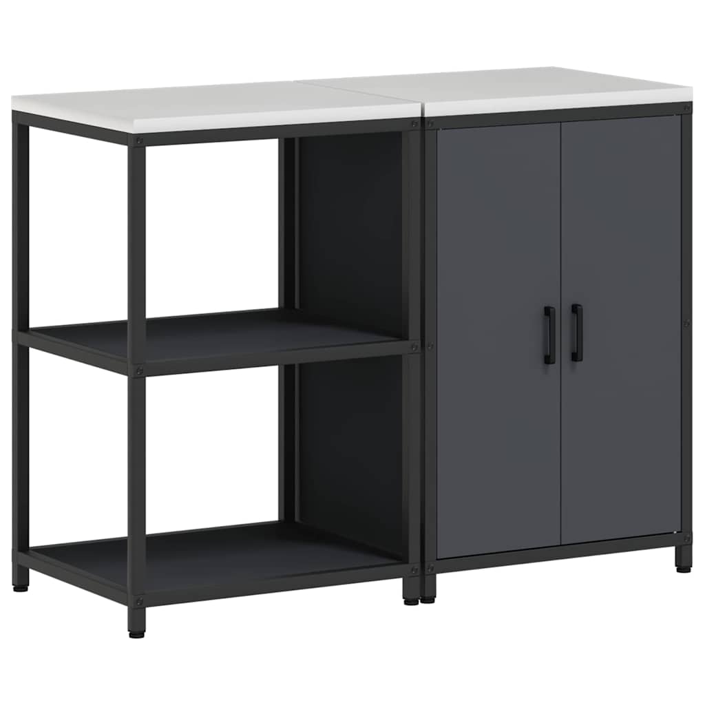 Küchenlager-Set mit Regal 2 pcs Anthrazit 120 x 50 x 92 cm
