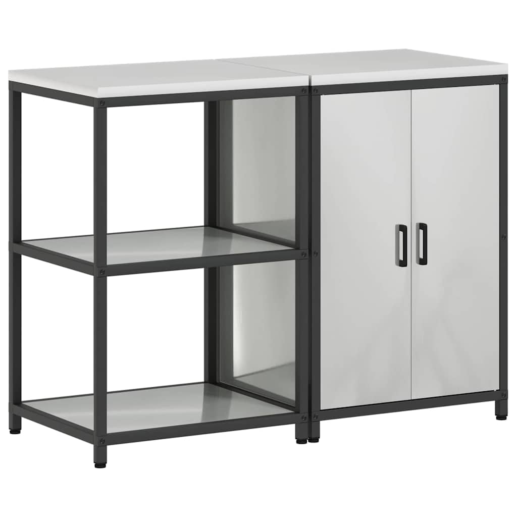 Küchenlager-Set 2 pcs Silber 120 x 50 x 92 cm Verzinkter Stahl