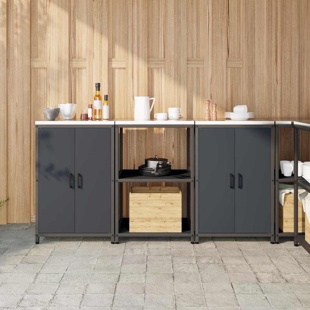 Küchenlager-Set mit Regal 3 pcs Anthrazit 180 x 50 x 92 cm