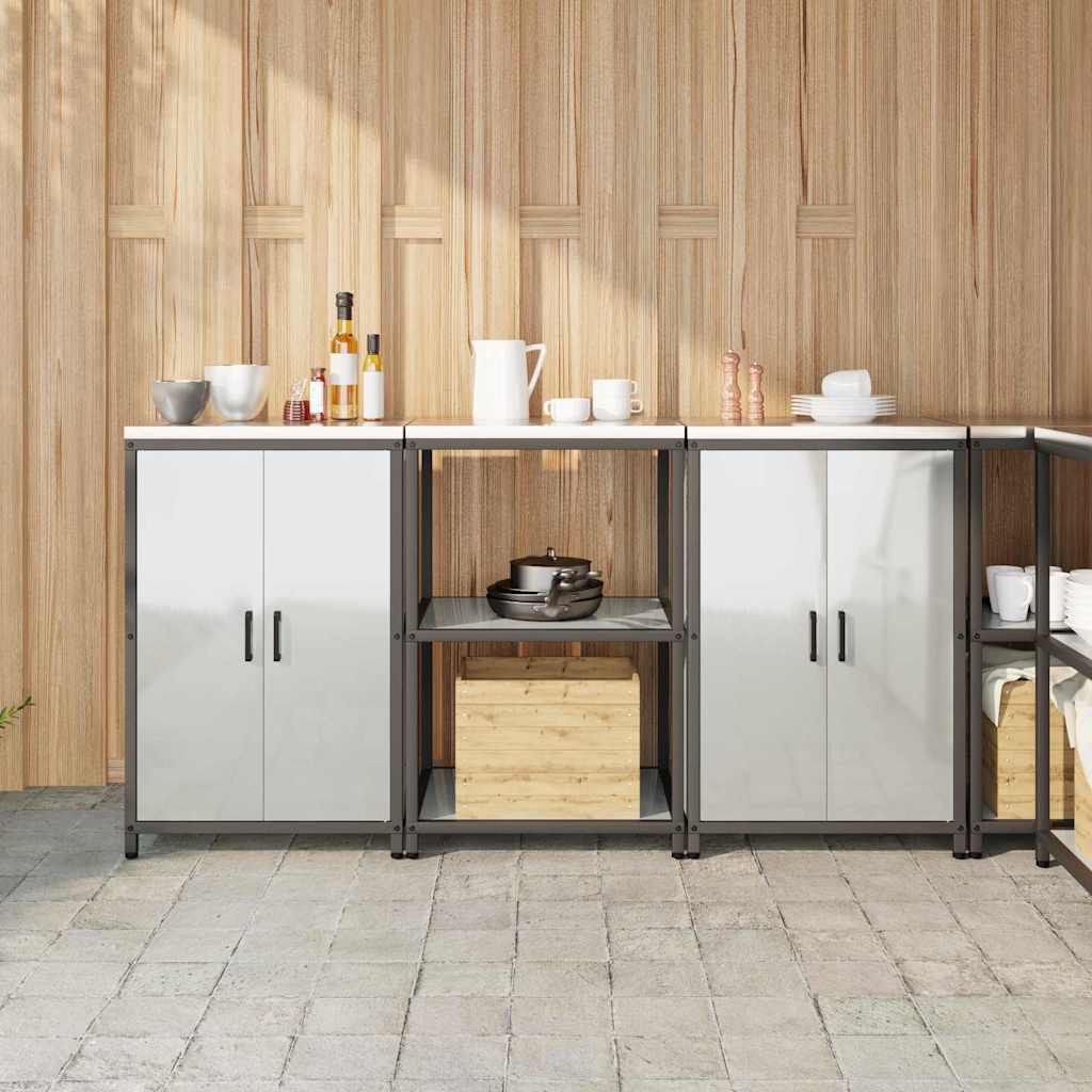 Küchenlager-Set 3 pcs Silber 180 x 50 x 92 cm Verzinkter Stahl