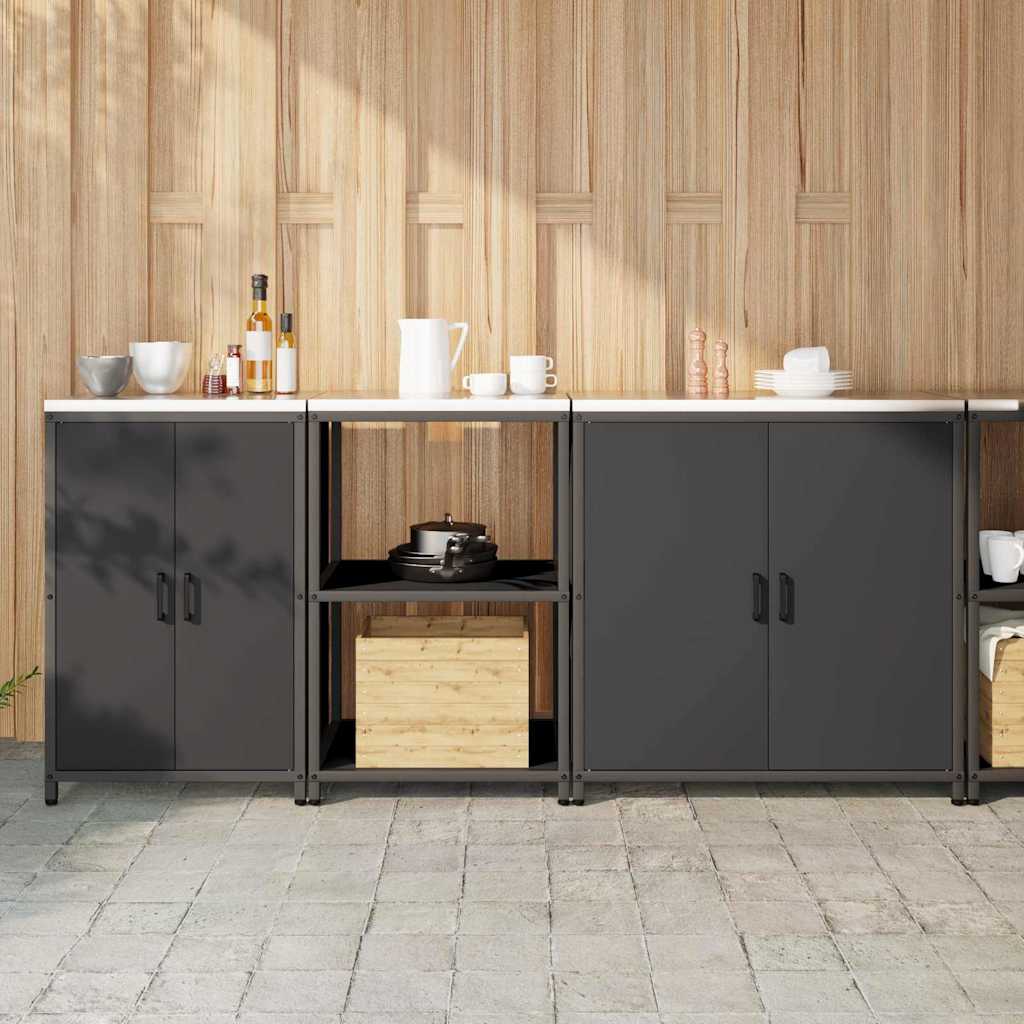 Küchenlager-Set mit Regal Other 3 pcs Schwarz 210 x 50 x 92 cm