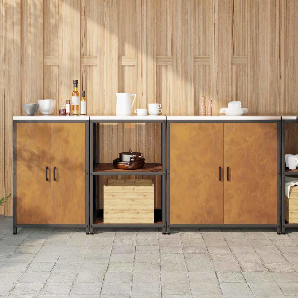 Küchenlager-Set mit Regal Other 3 pcs Rostig 210 x 50 x 92 cm