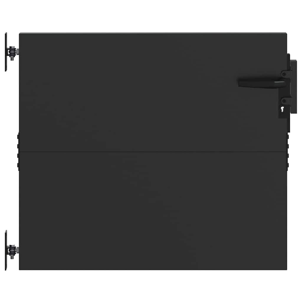 Gartentor Schwarz 105 x 100 cm Pulverbeschichteter Stahl
