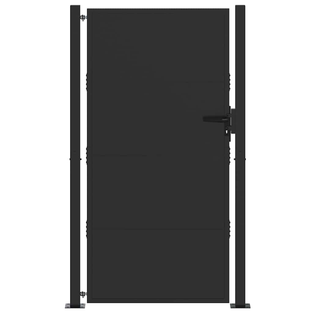 Gartentor, Gartentor 105x200 cm Cortenstahl mit Schloss Schwarz