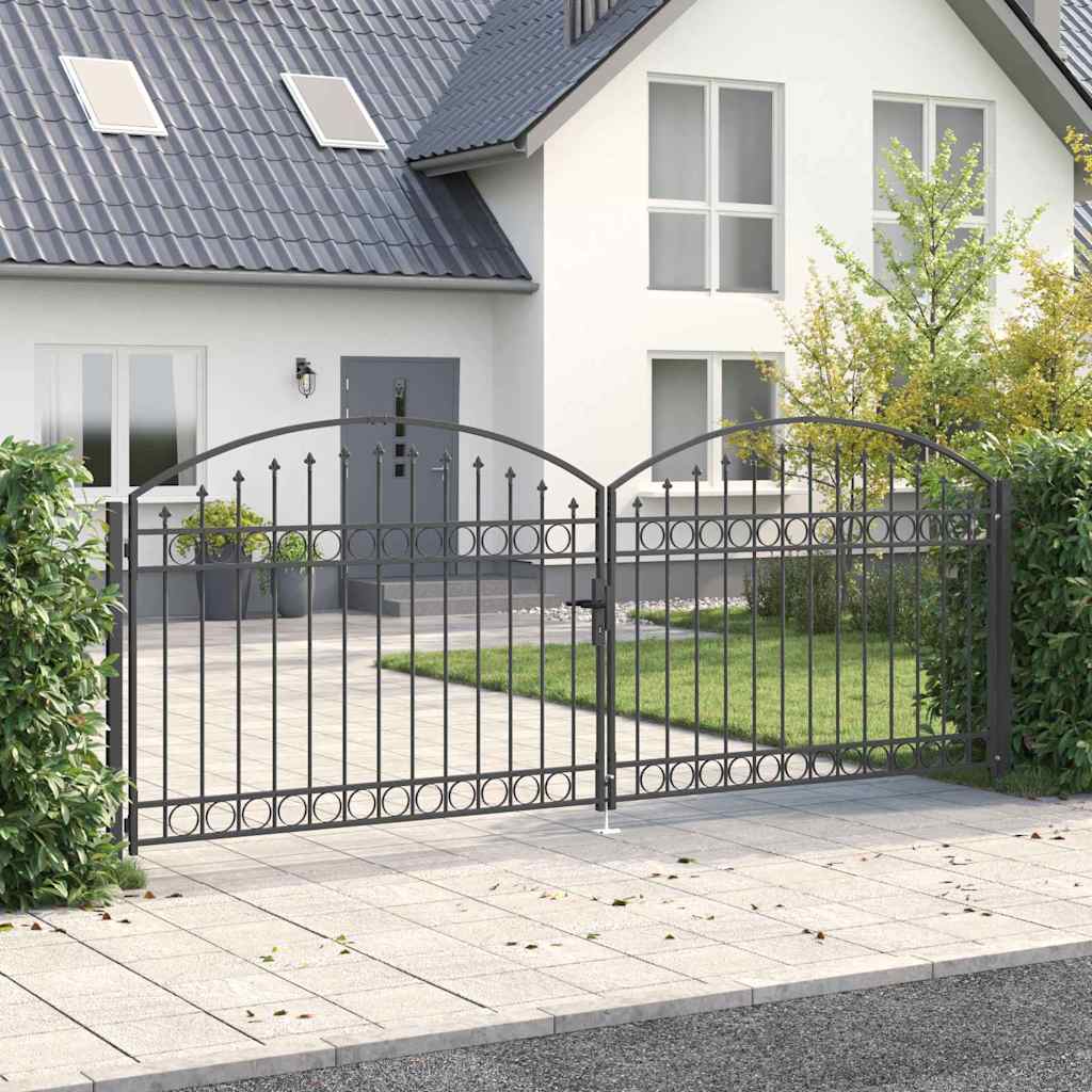 Zaun tor Sonstiges Verstellbar Grau 400 x 150 cm Stahl
