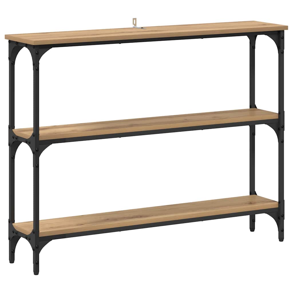 Konsolentisch mit Regal Eiche handwerklich 100 x 22,5 x 75 cm