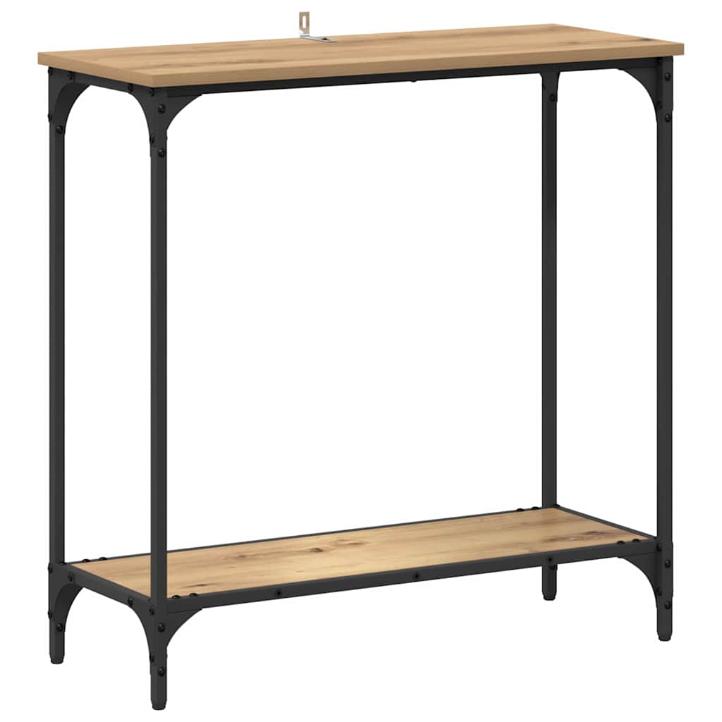 Konsolentisch mit Regal Eiche handwerklich 75 x 30.5 x 75 cm
