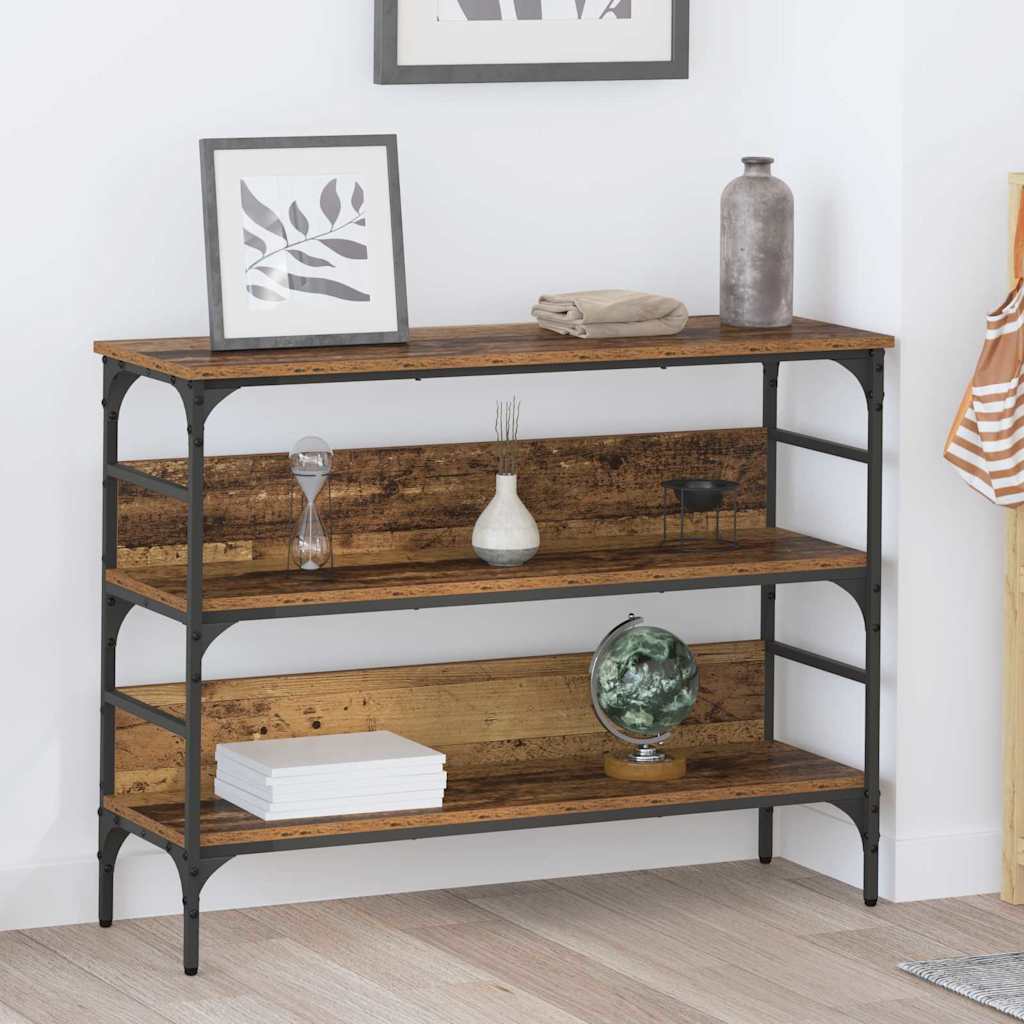 Konsolentisch mit Regal Altholz 100 x 32 x 75 cm Holzwerkstoff