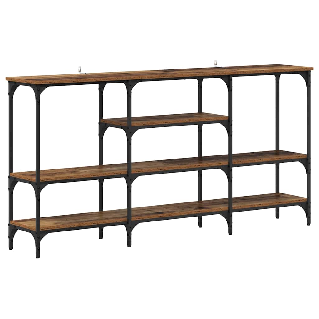 Konsolentisch mit Regal Altholz 160 x 29 x 80 cm Holzwerkstoff