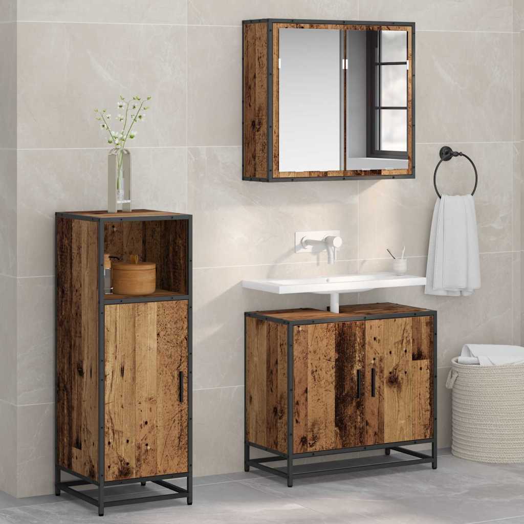 Badezimmer Schrank Altholz 35 x 37,5 x 100 cm Holzwerkstoff
