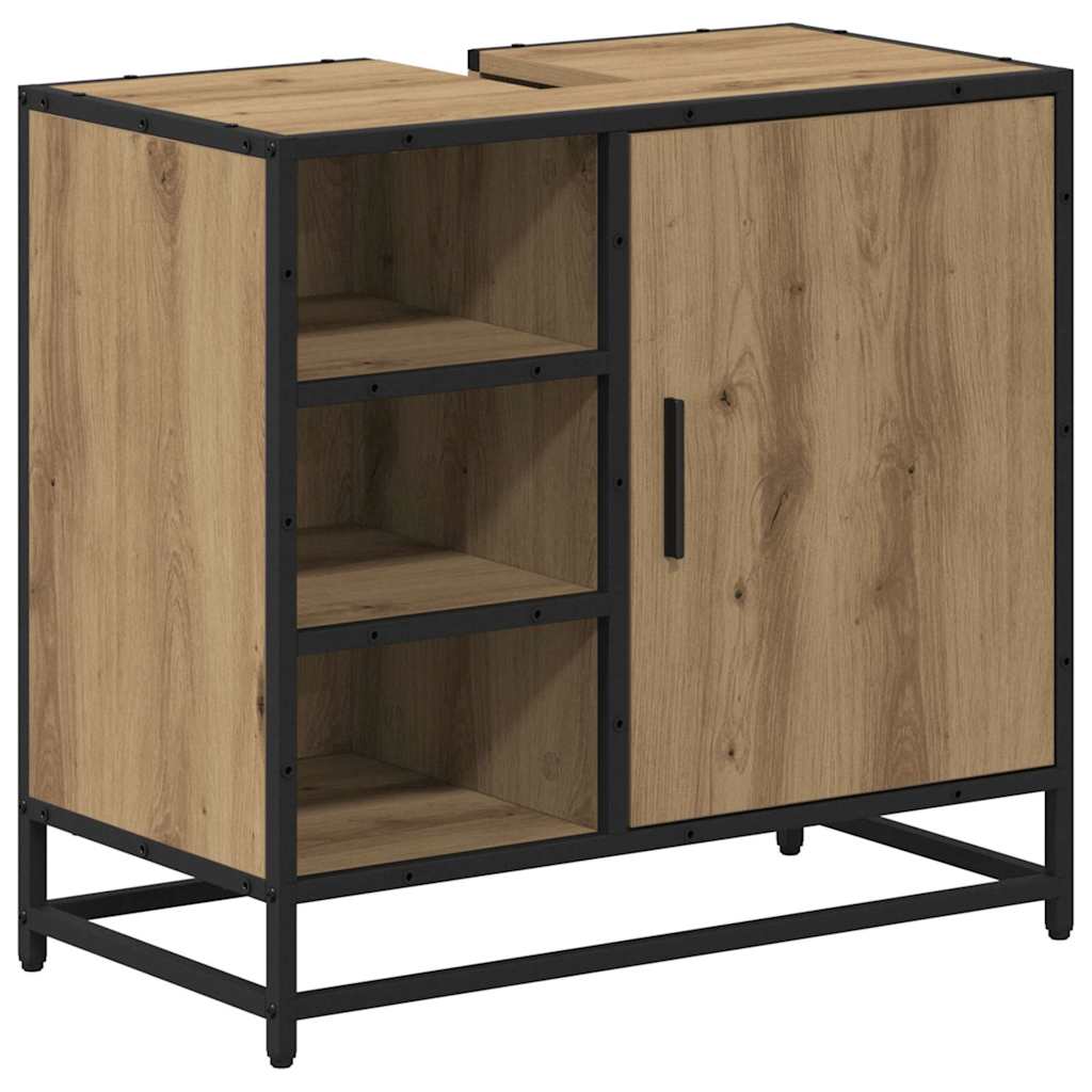 Badezimmer Waschbecken Schrank mit Regal Eiche handwerklich
